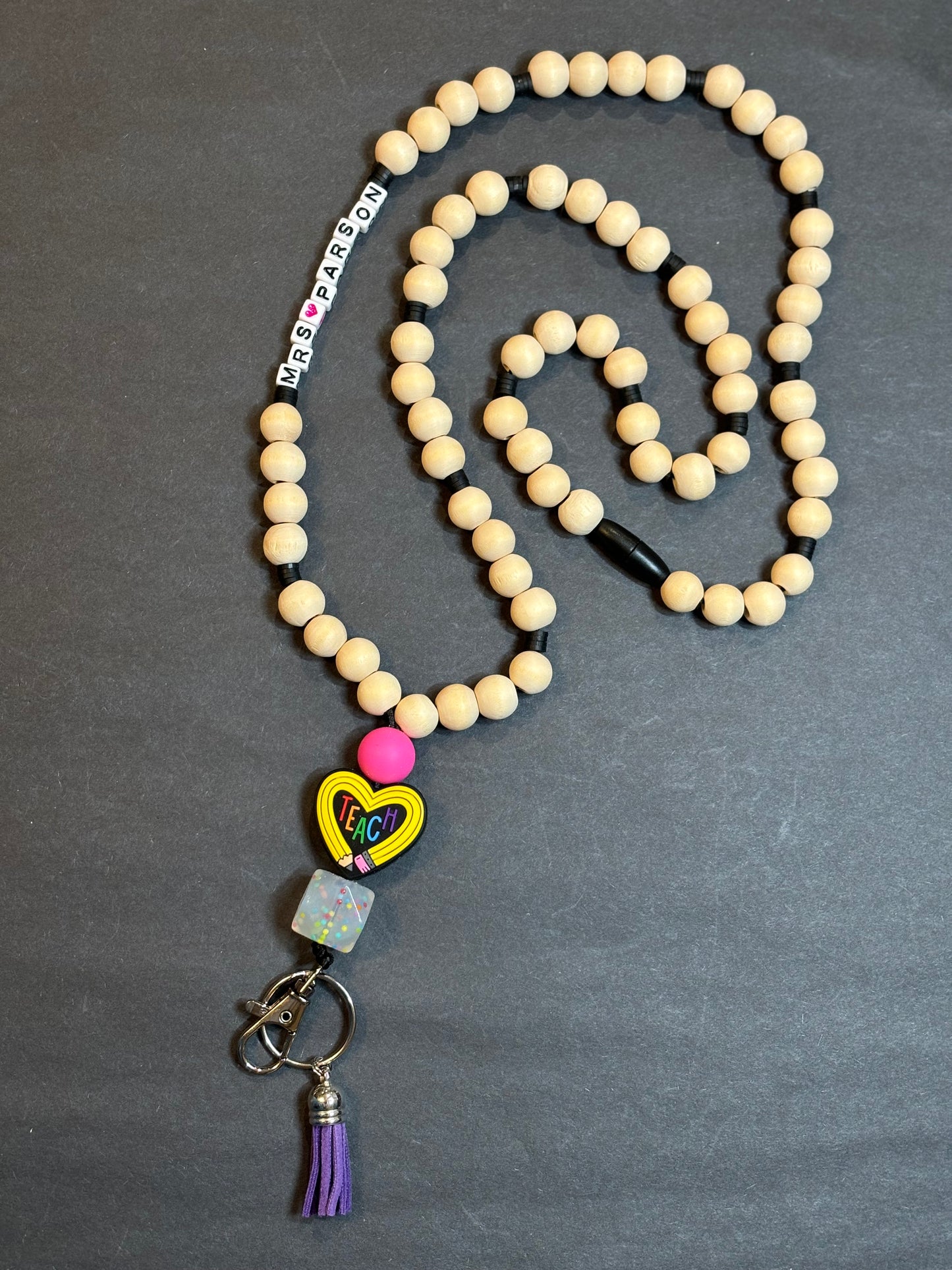 Customizable teacher lanyard