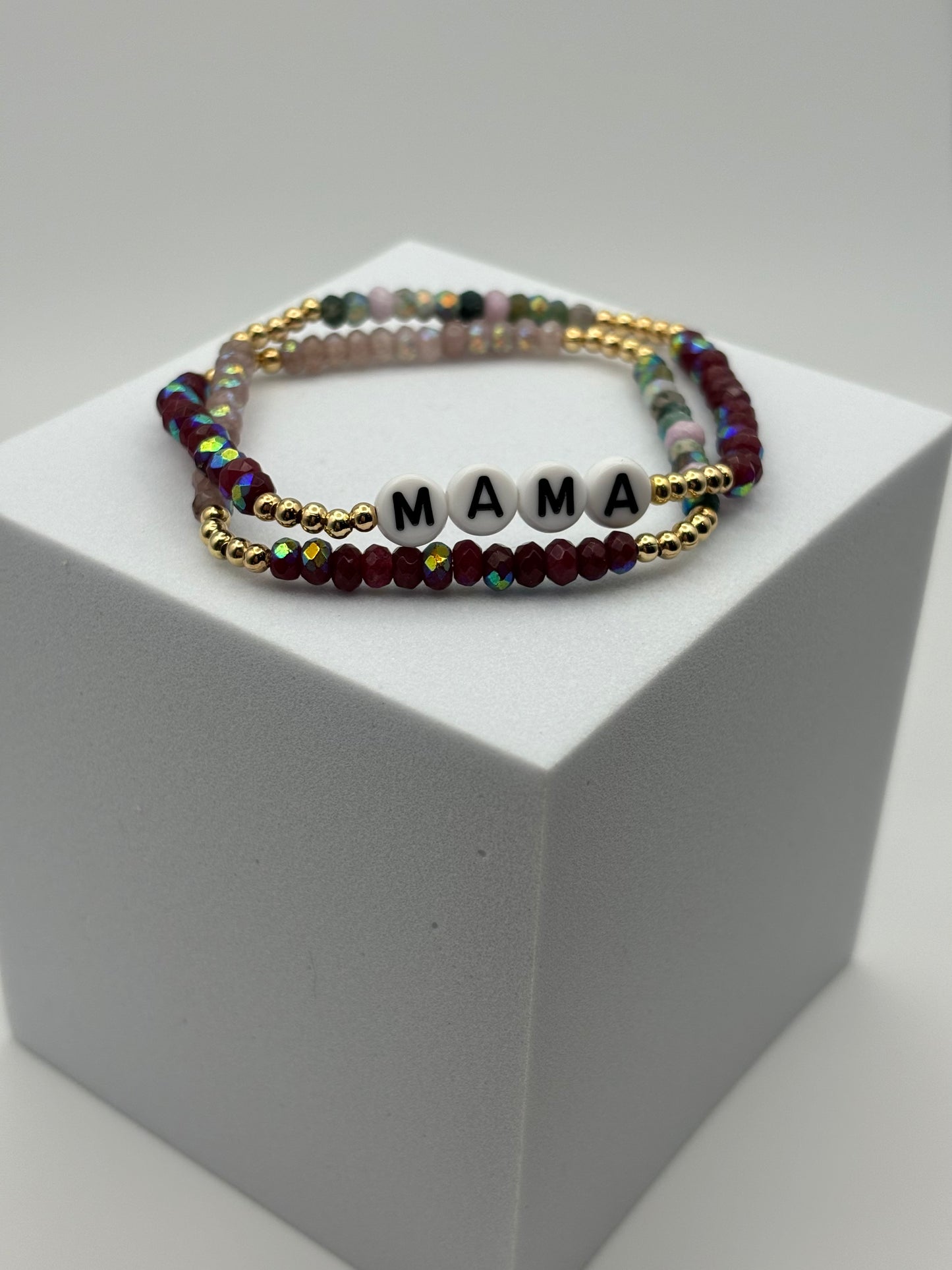 Crystal wrap stretch bracelet- Mama