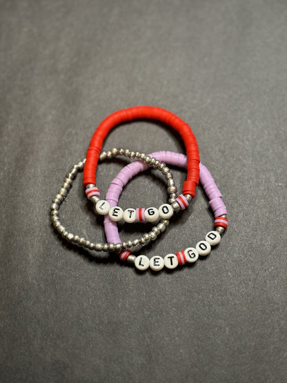 Let Go + Let God bracelet stack