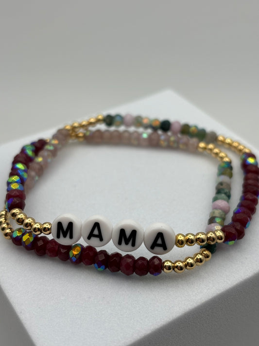 Crystal wrap stretch bracelet- Mama