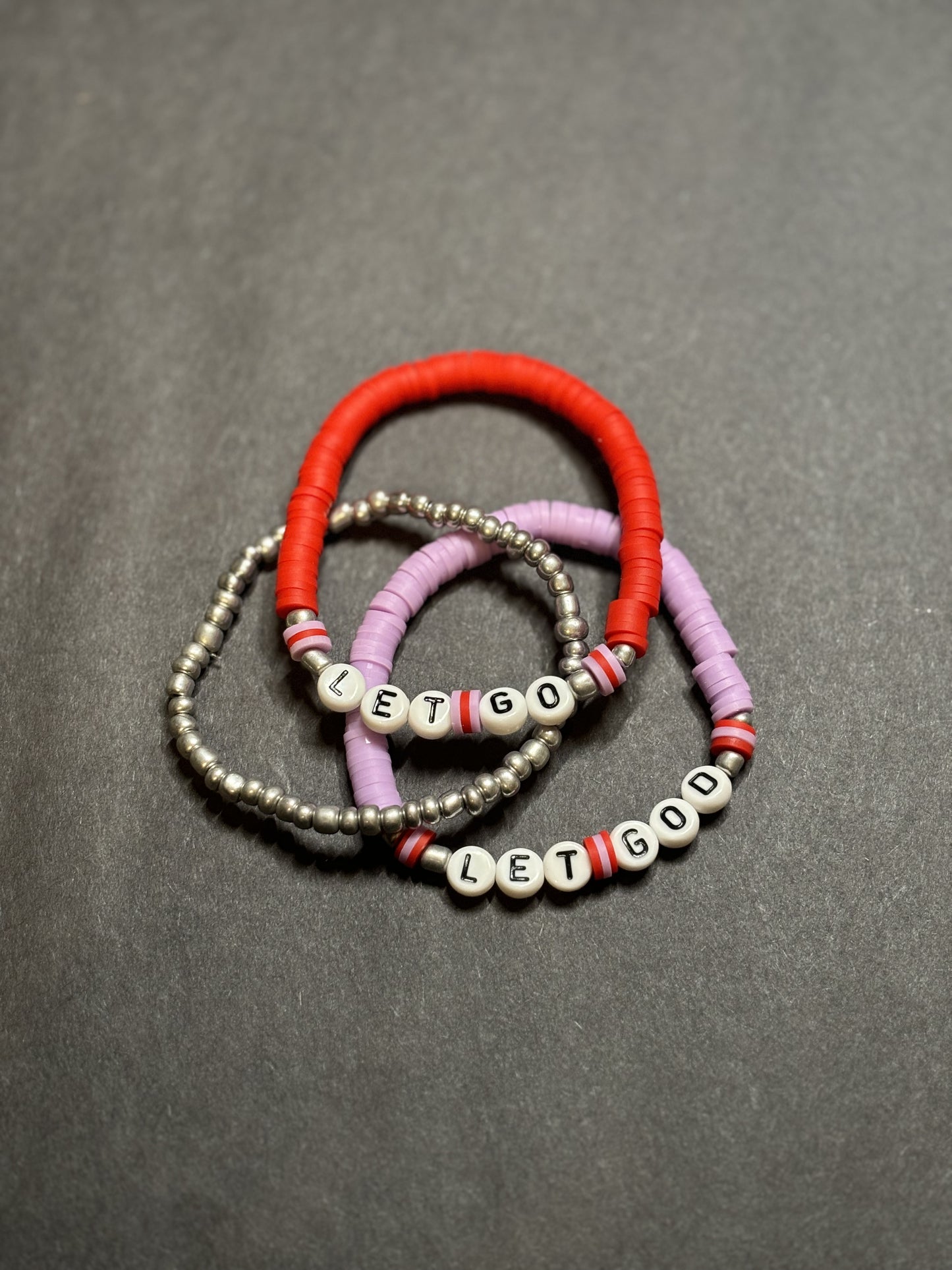 Let Go + Let God bracelet stack