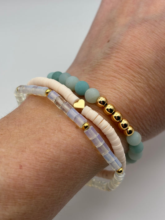 Aqua Statement Bracelet Stack