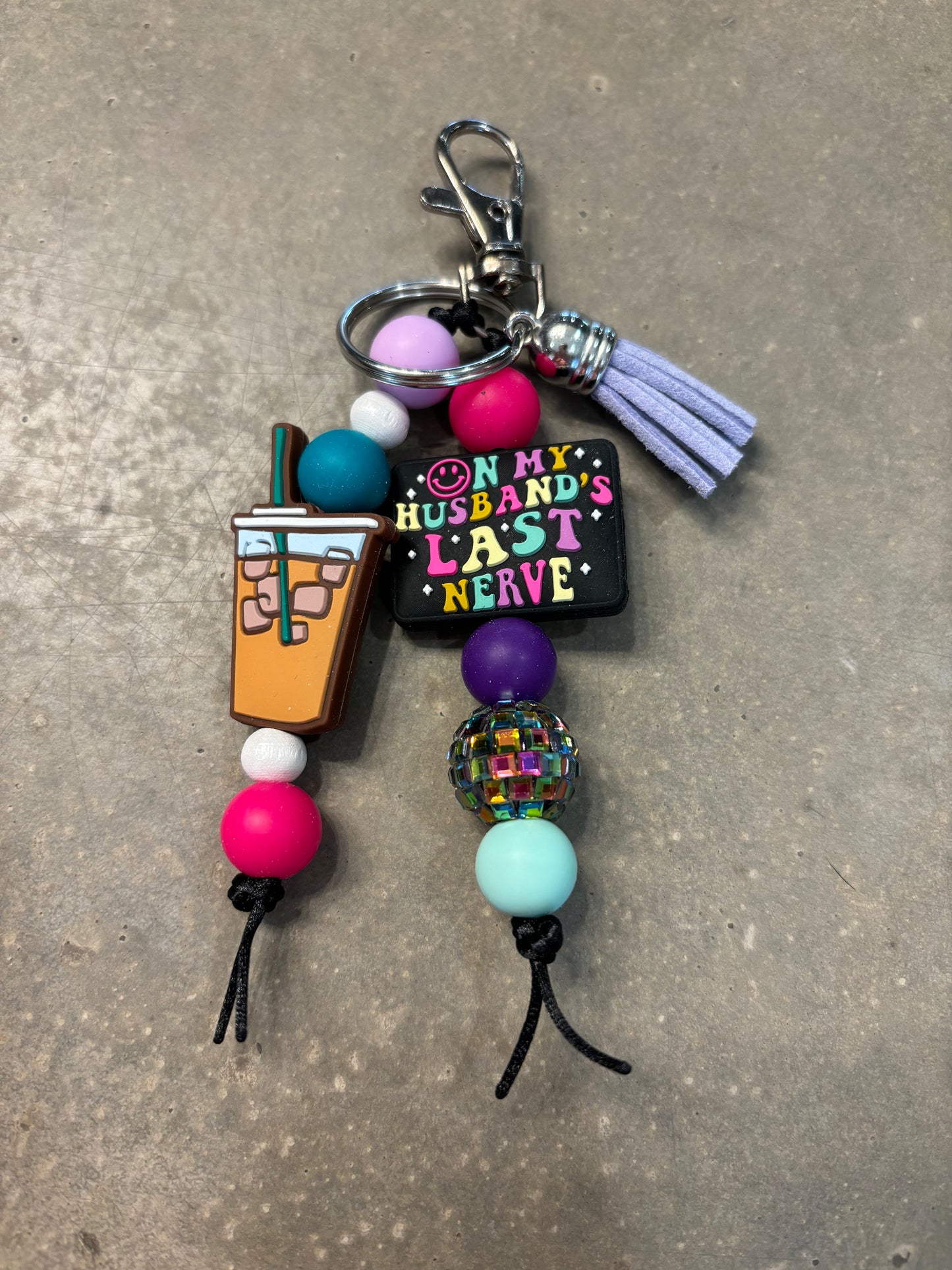 Husband’s Last Nerve Double Beaded Keychain