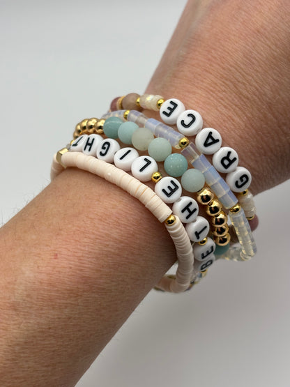 Aqua Statement Bracelet Stack