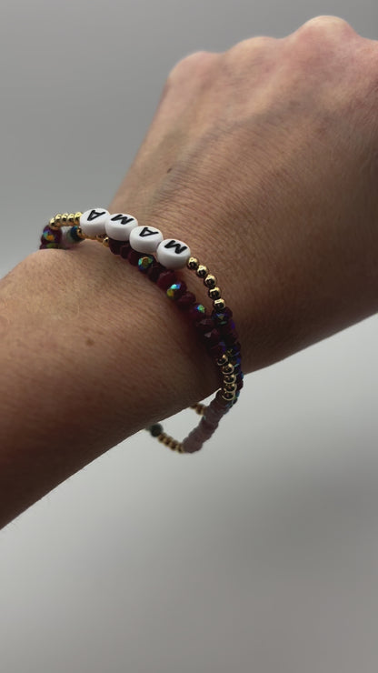 Crystal wrap stretch bracelet- Mama